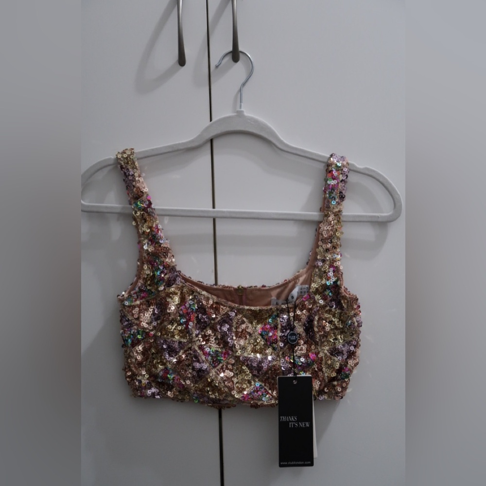 Multicolor Sequin Embellished Tank Top